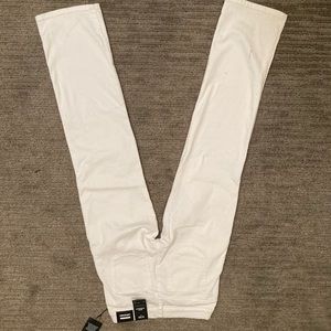 White denim classic pants